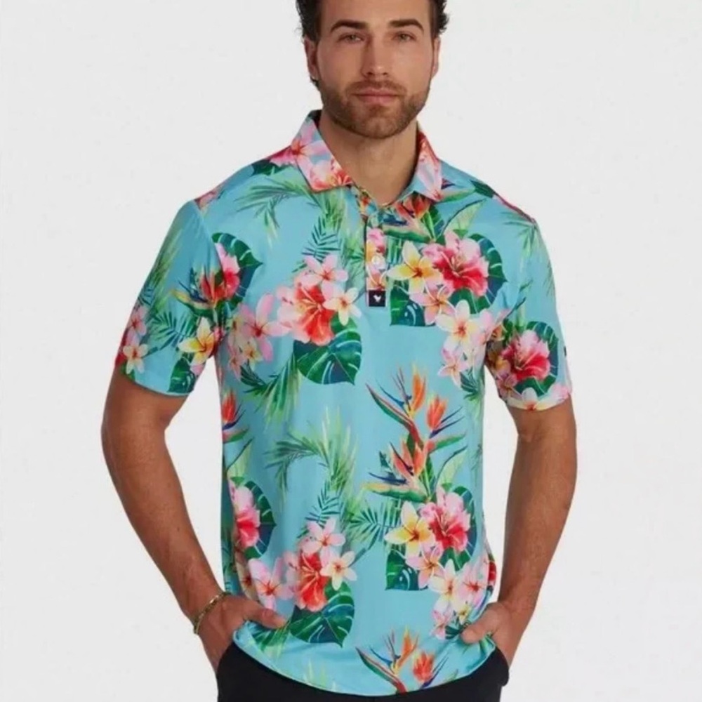 Bad Birdie Floral Polo Shirt - Multicolor